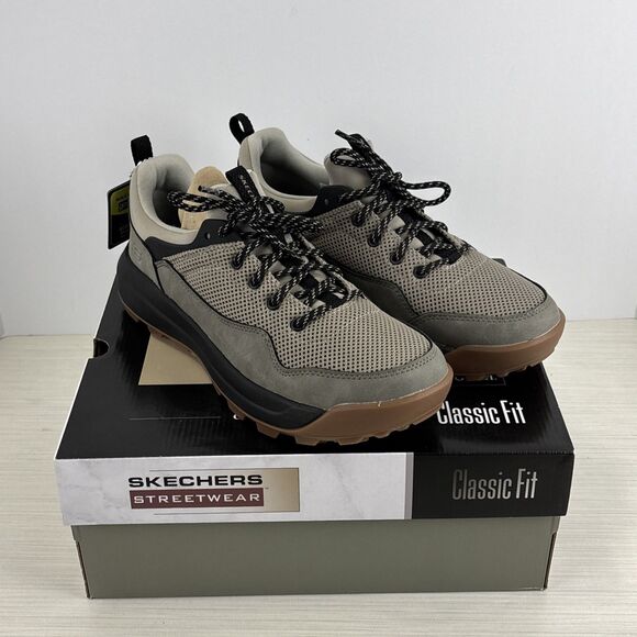 Skechers Cambert Herder Classic Fit Cement Grey Sneaker Size 9.5 NEW - Picture 1 of 9